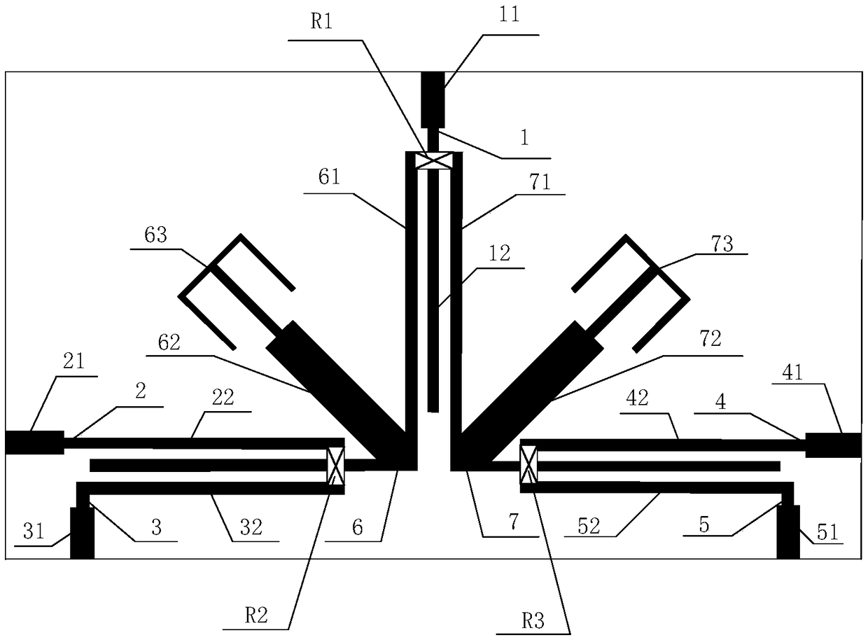 Novel wideband four-way filtering power divider