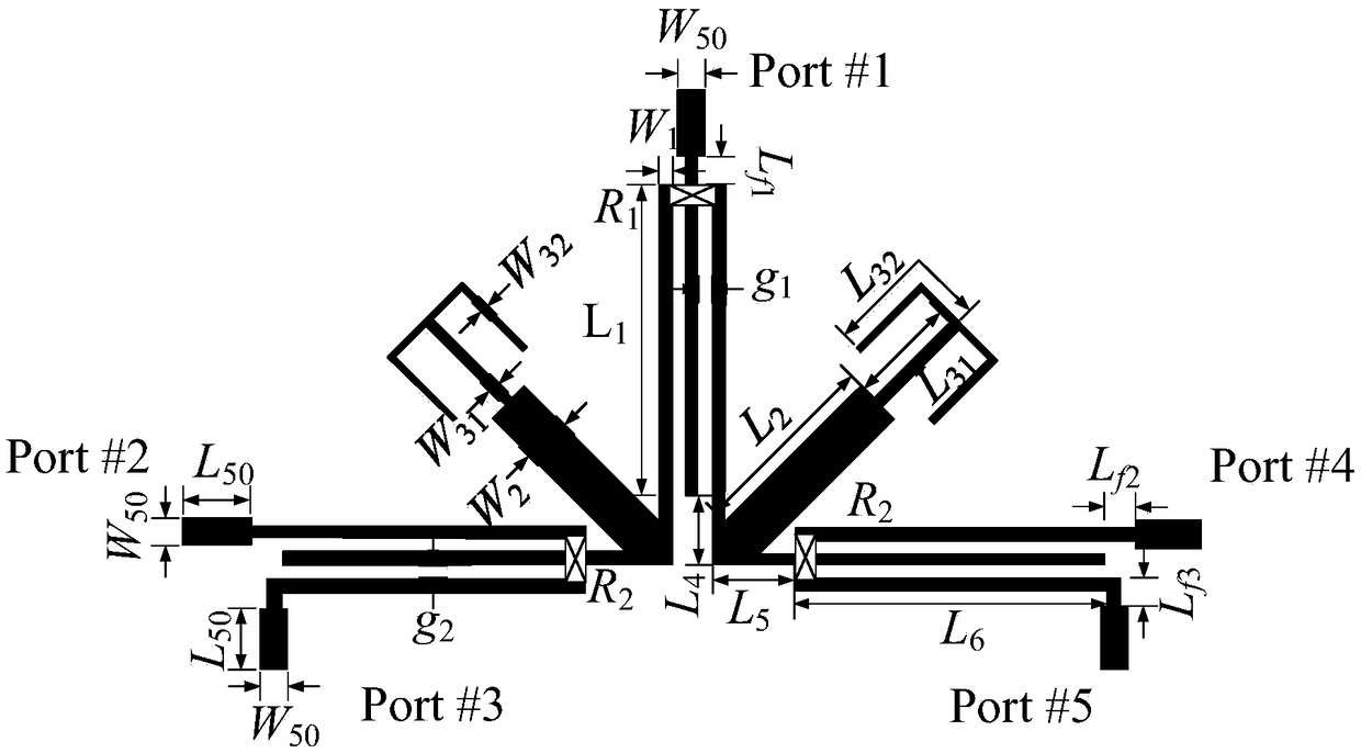 Novel wideband four-way filtering power divider