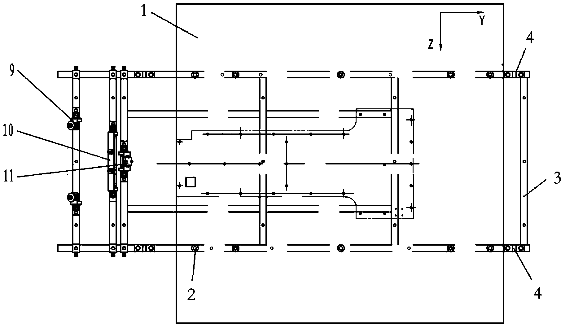 Supporting device used for satellite antenna deployment