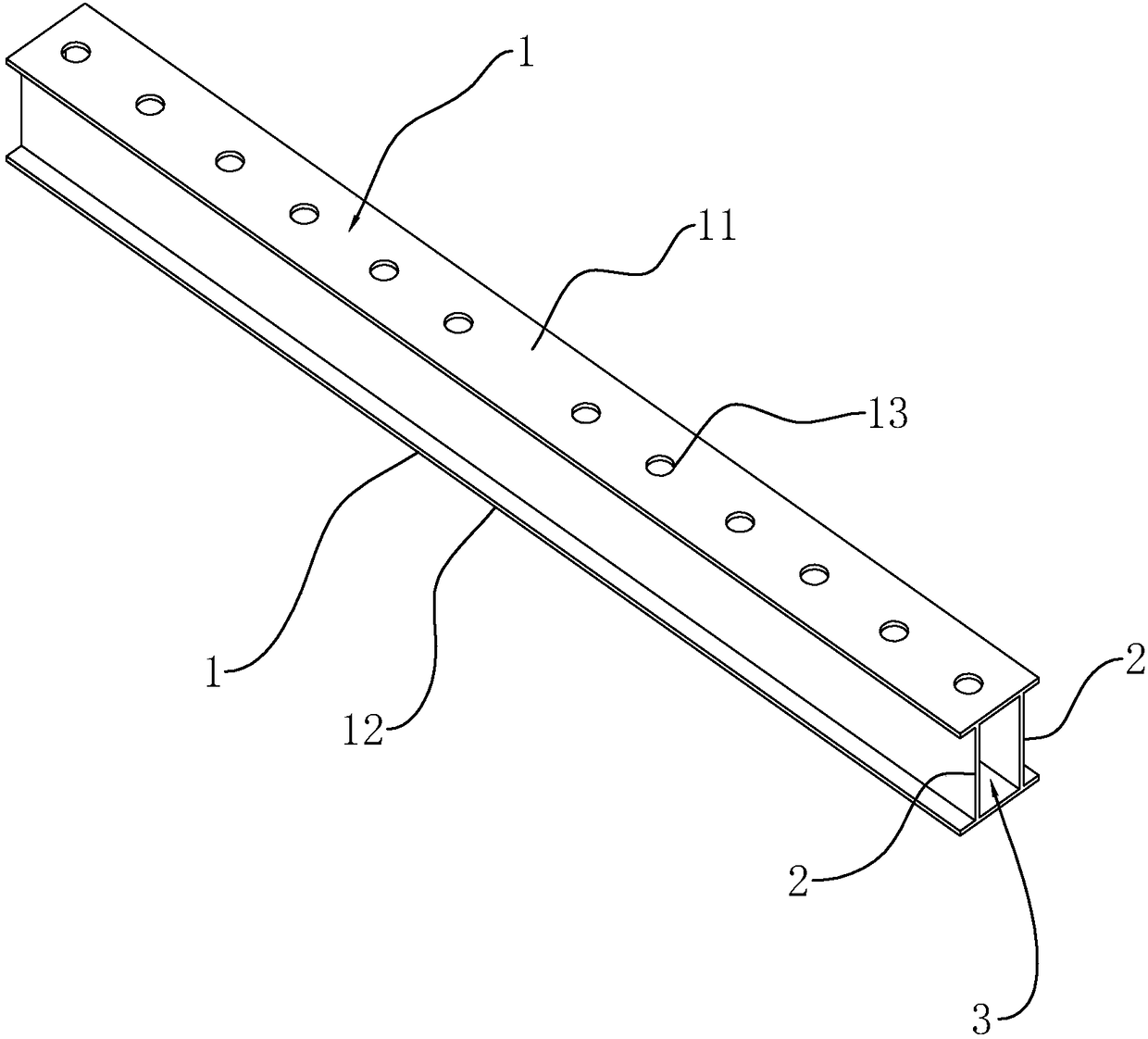 Double-webbed H type steel, and connecting node of double-webbed H type steel and concrete prefabricated slab