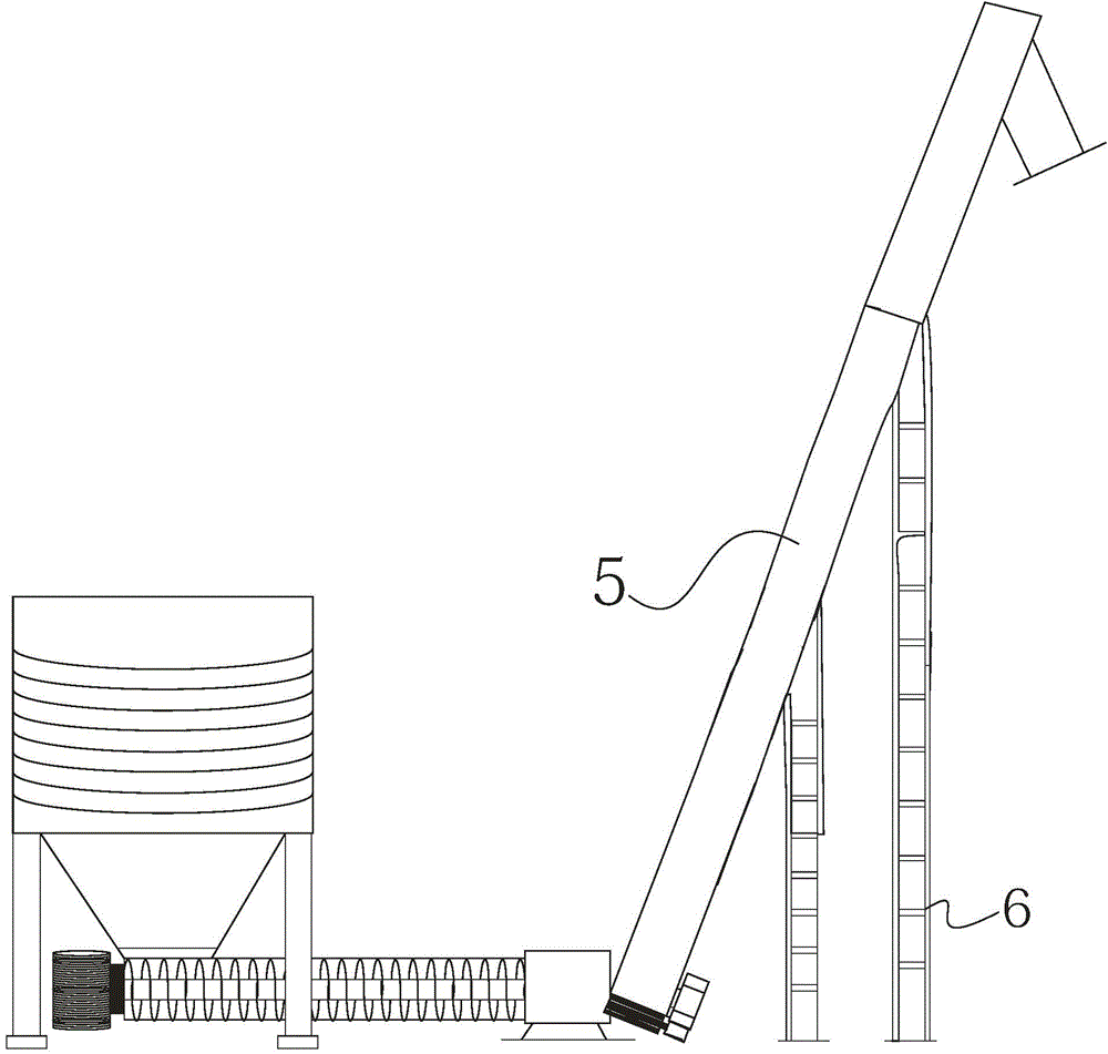 Parallel connection screw conveyer bin discharging conveying machine