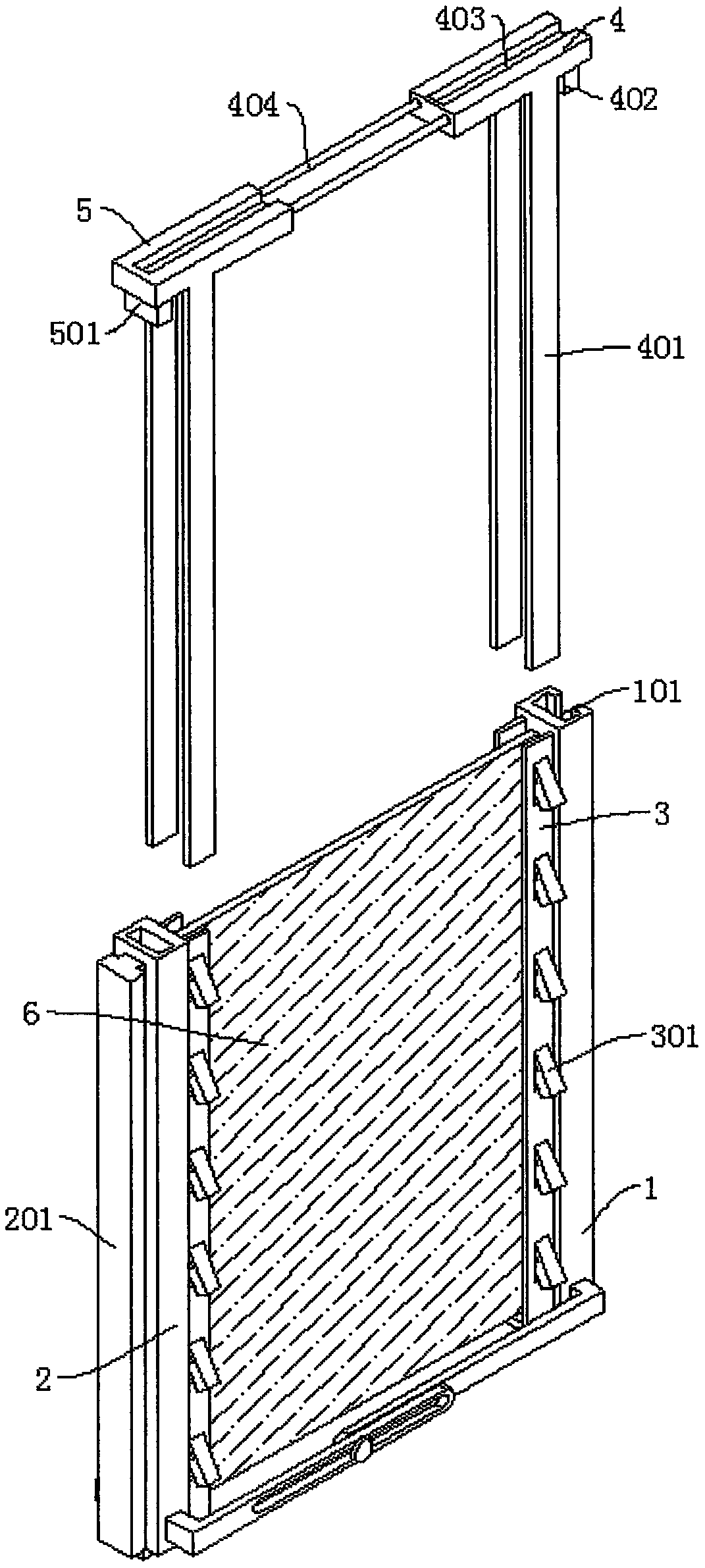 Modular glass partition room clamping frame