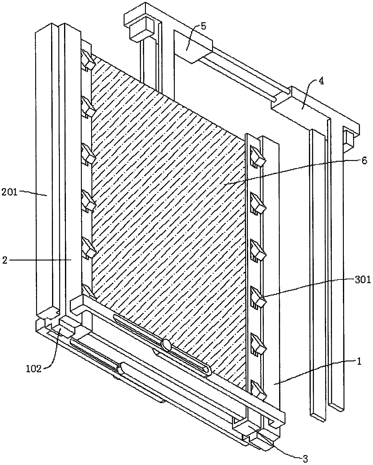 Modular glass partition room clamping frame