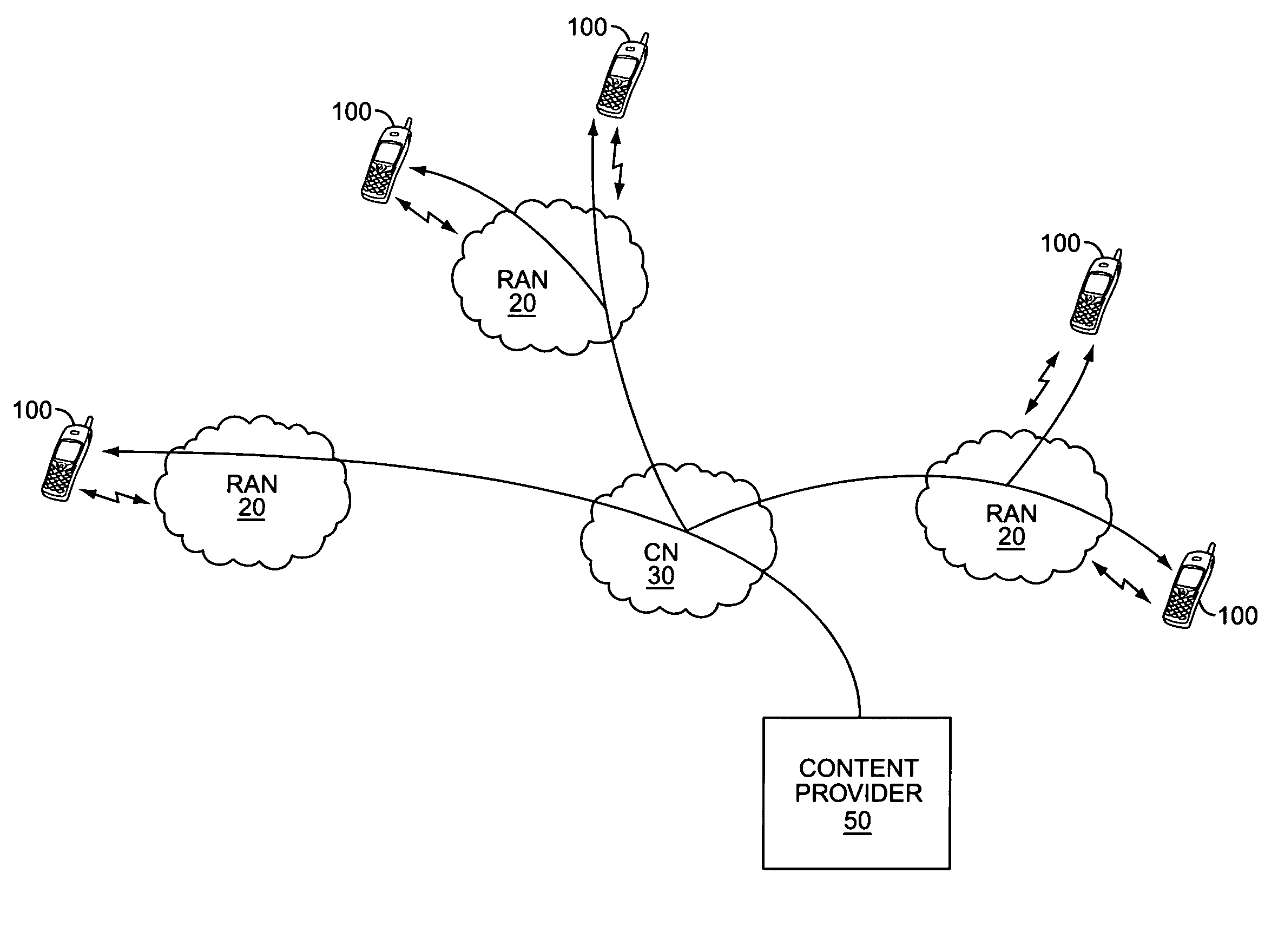 Scalable quality broadcast service in a mobile wireless communication network