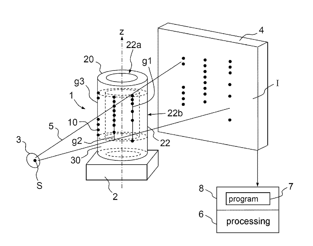 Test pattern and method for calibrating an x-ray imaging device