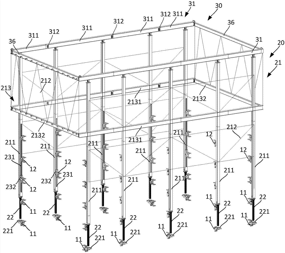 Automatic jacking truss crane system construction operation platform for mounting of steel structure