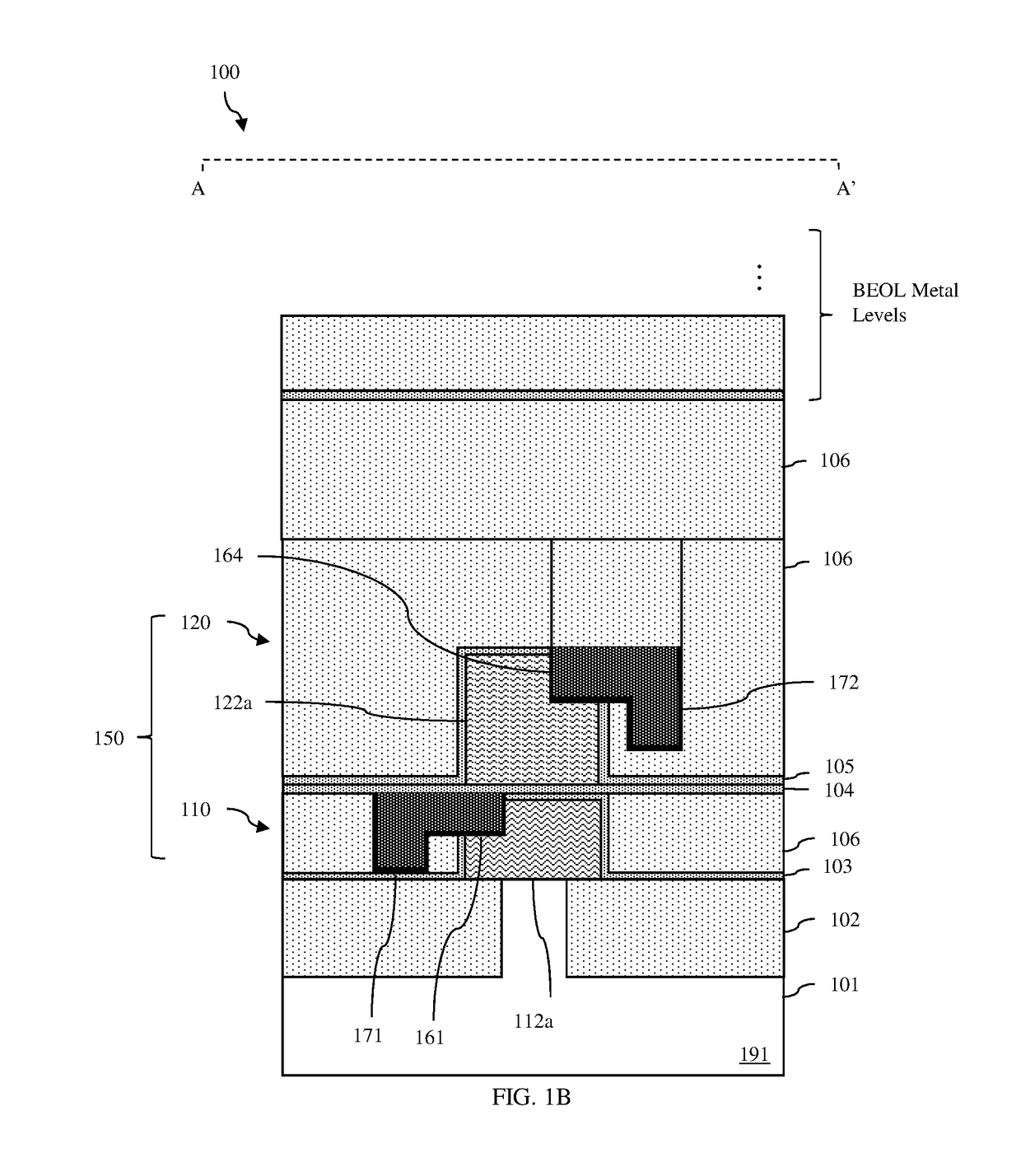 Integrated circuit structure incorporating stacked field effect transistors