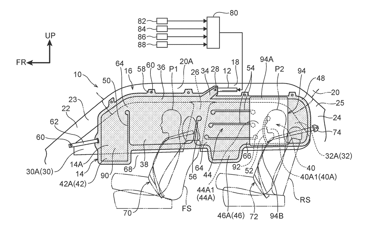 Vehicle curtain airbag device