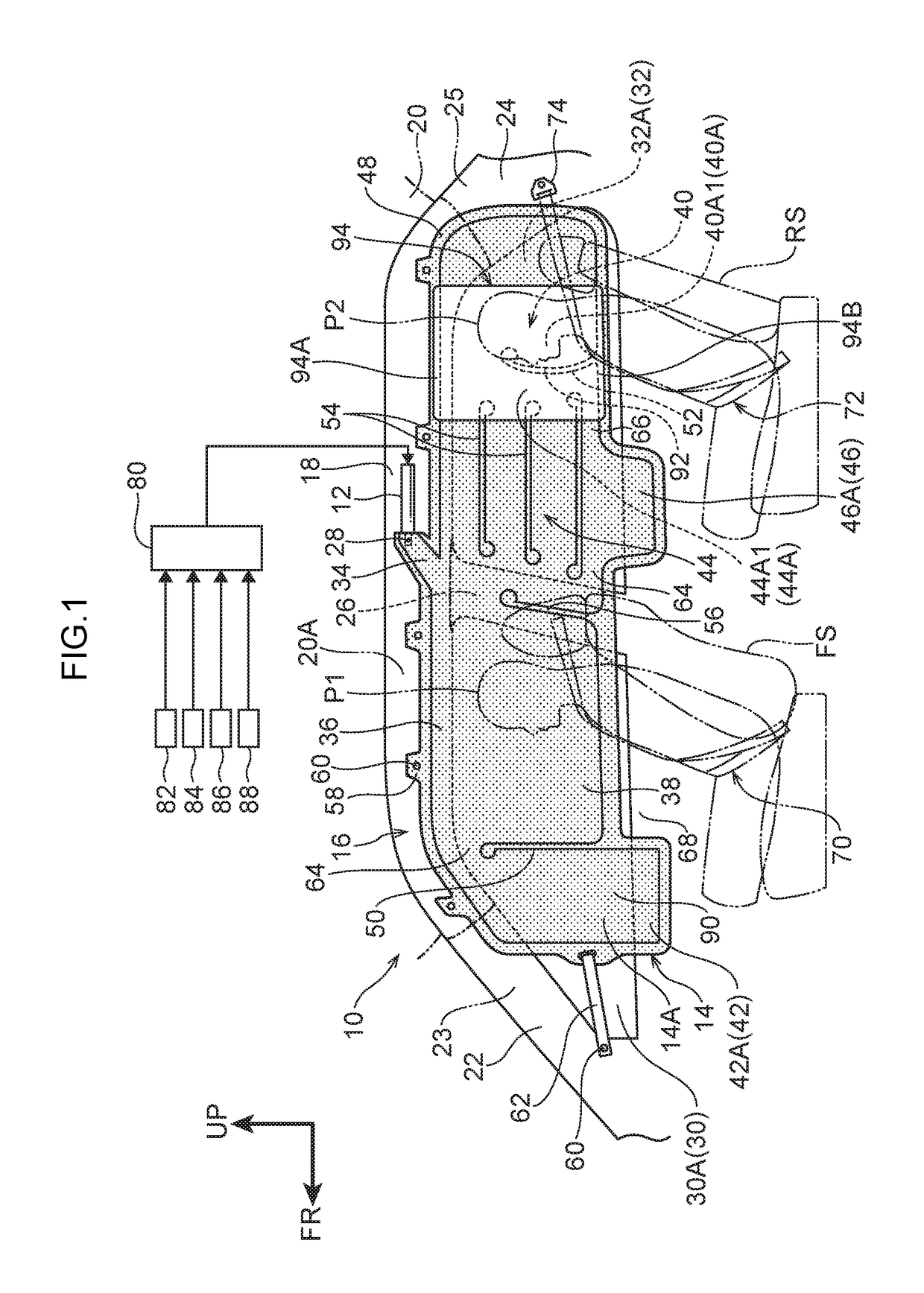 Vehicle curtain airbag device