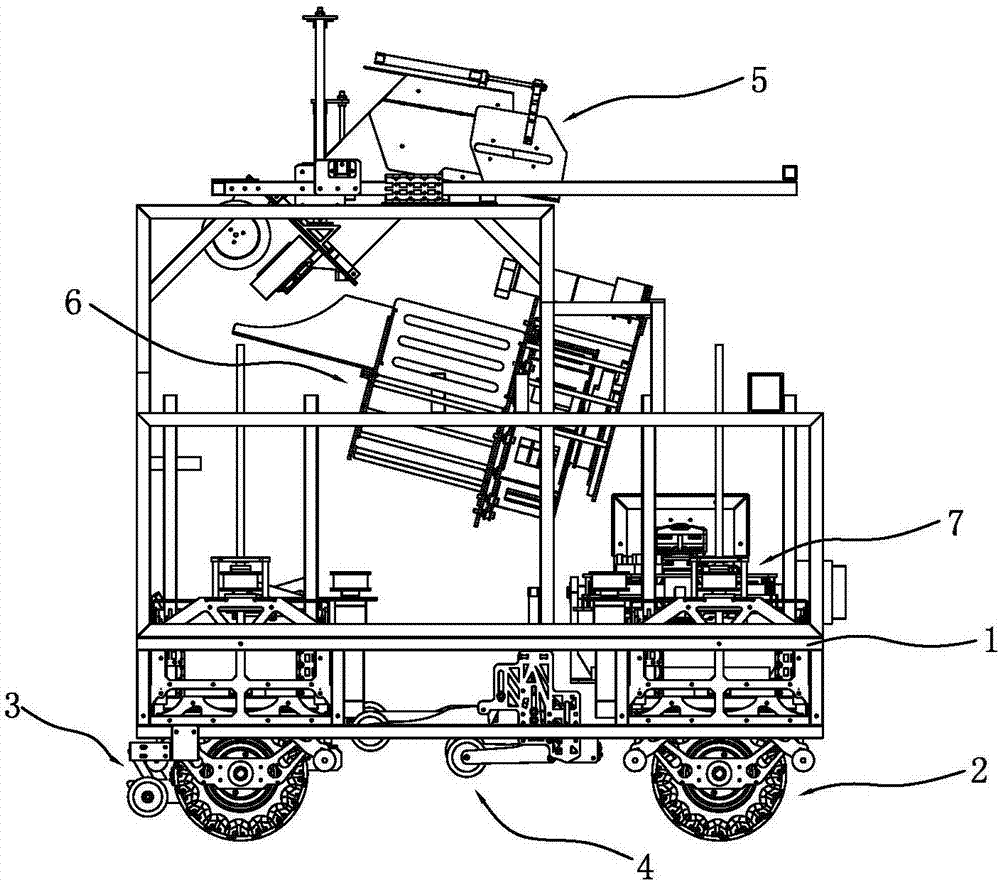 Robot with material taking and feeding functions