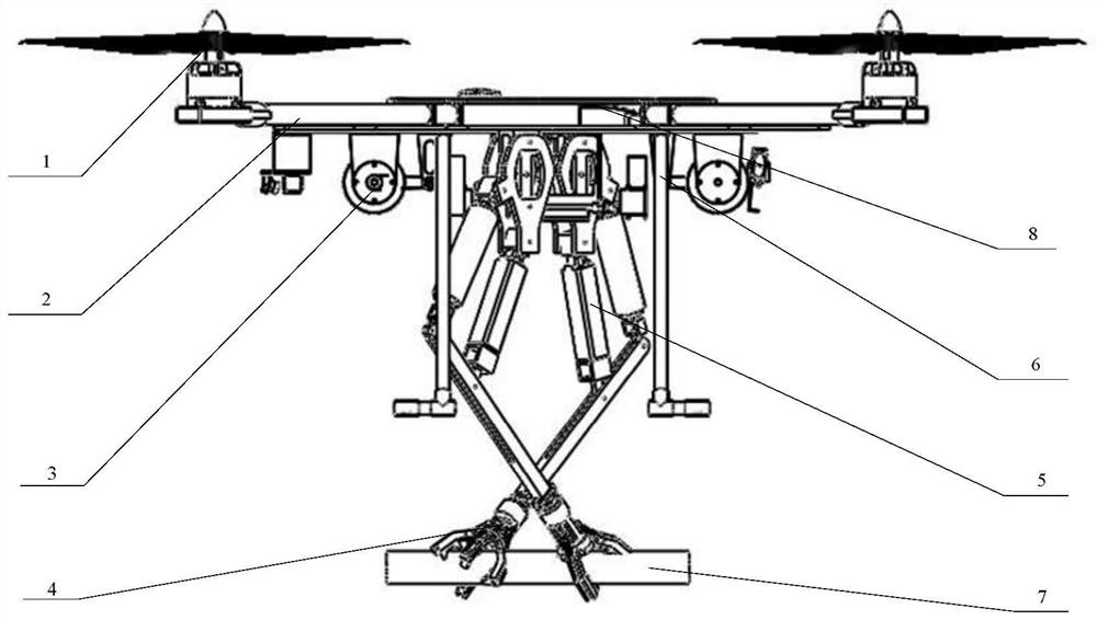 A high-voltage transmission line flying inspection robot smoothly on and off the line mechanism