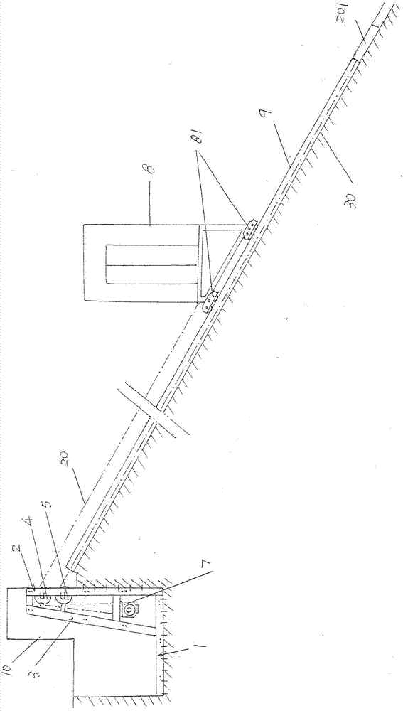 Cooperating structure of machine room traction frame and traction machine for inclined elevator