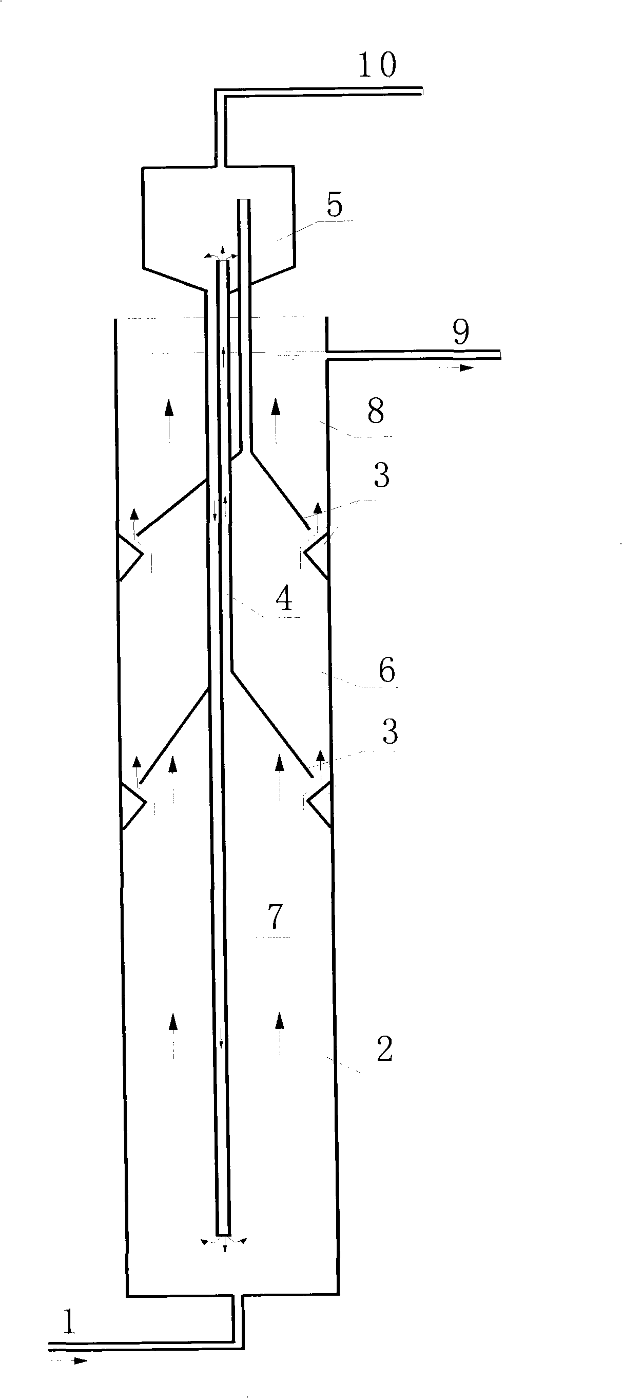 Biological film type internal circulation anaerobic reactor