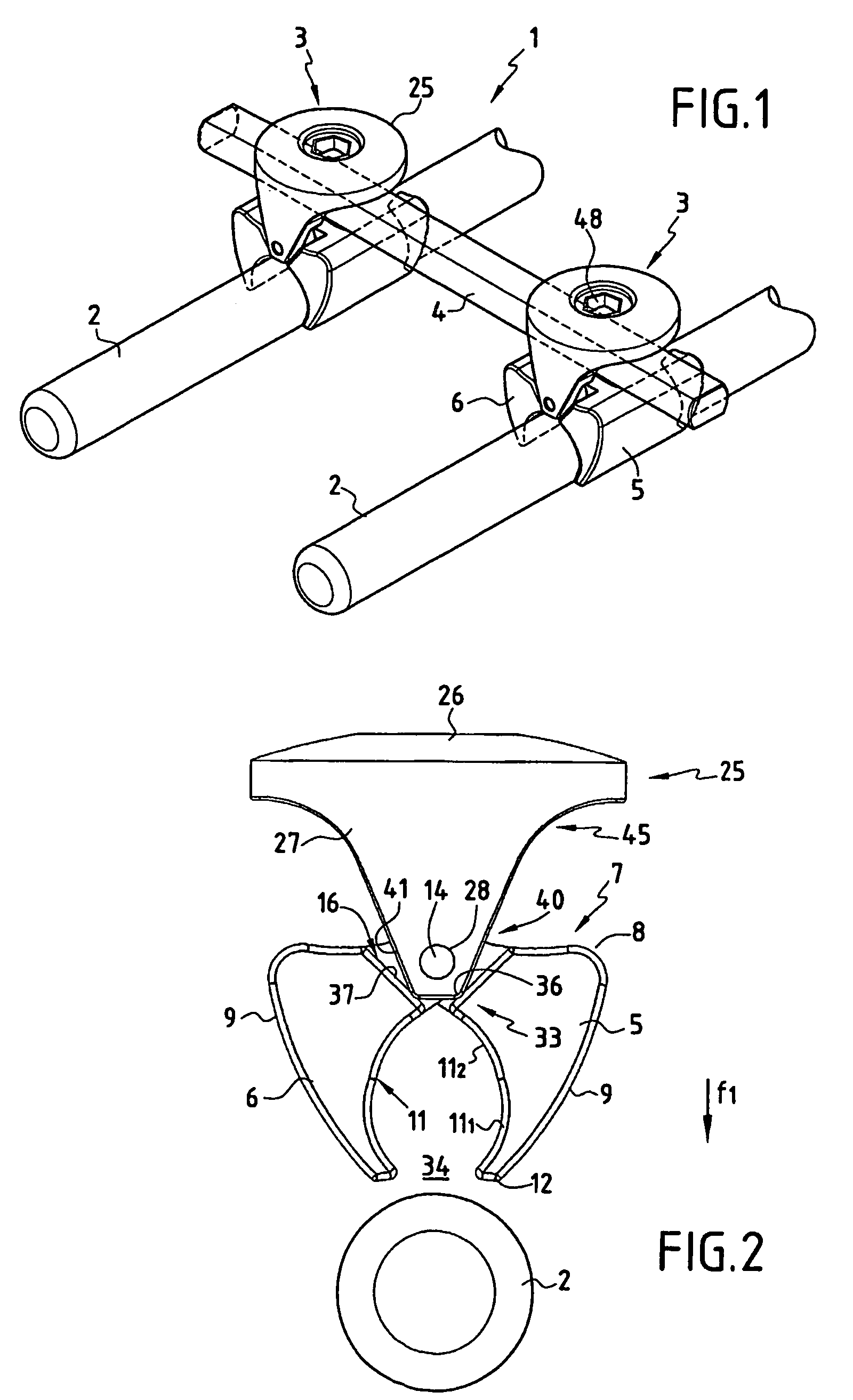 Connection system between a spinal rod and a transverse bar