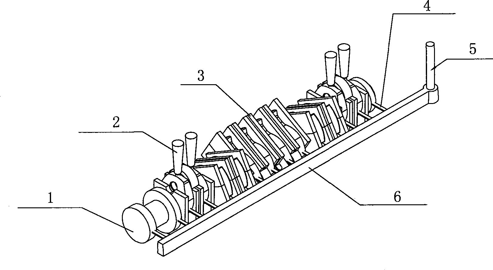 Nodular graphite cast iron crankshaft of diesel engine and its non-feedhead casting process