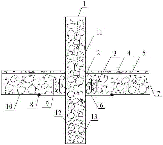 Joint connection of regeneration cubage concrete combination beam-column and construction method thereof