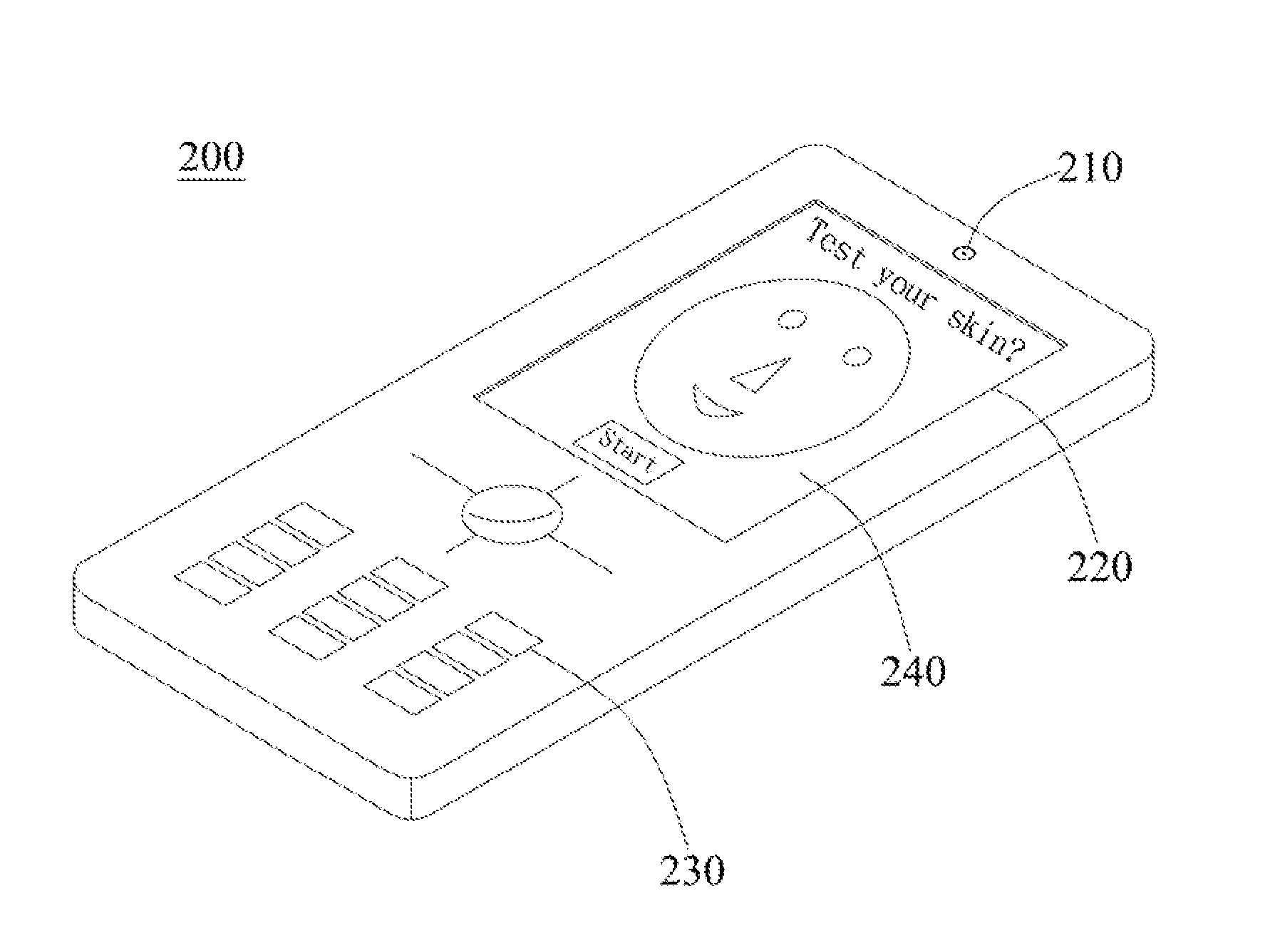 Handheld facial skin analyzing device