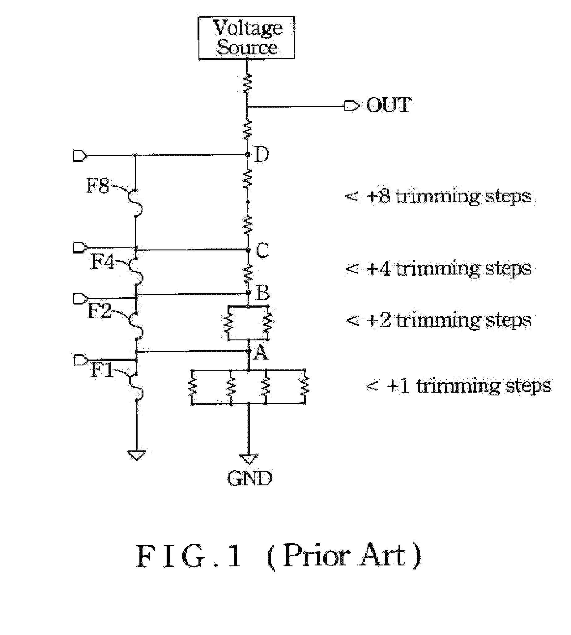 Circuit for adjusting reference voltage using fuse trimming