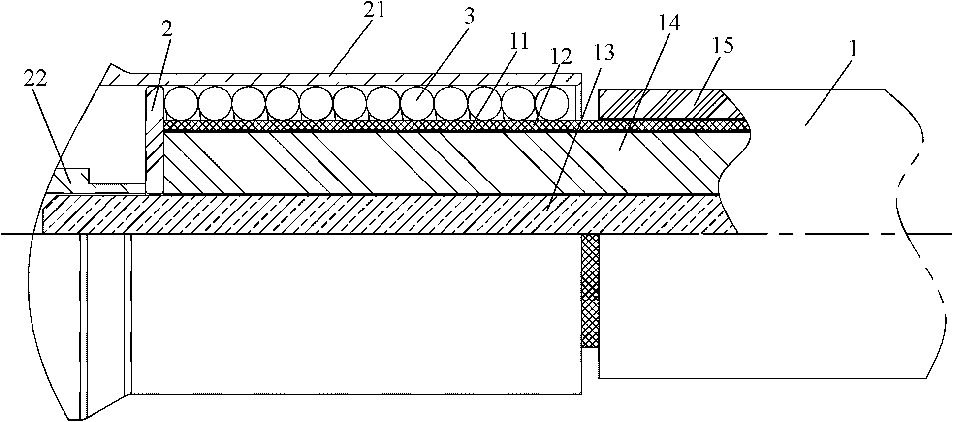 Structure for connecting braided coaxial cable and connector to realize low passive inter-modulation performance