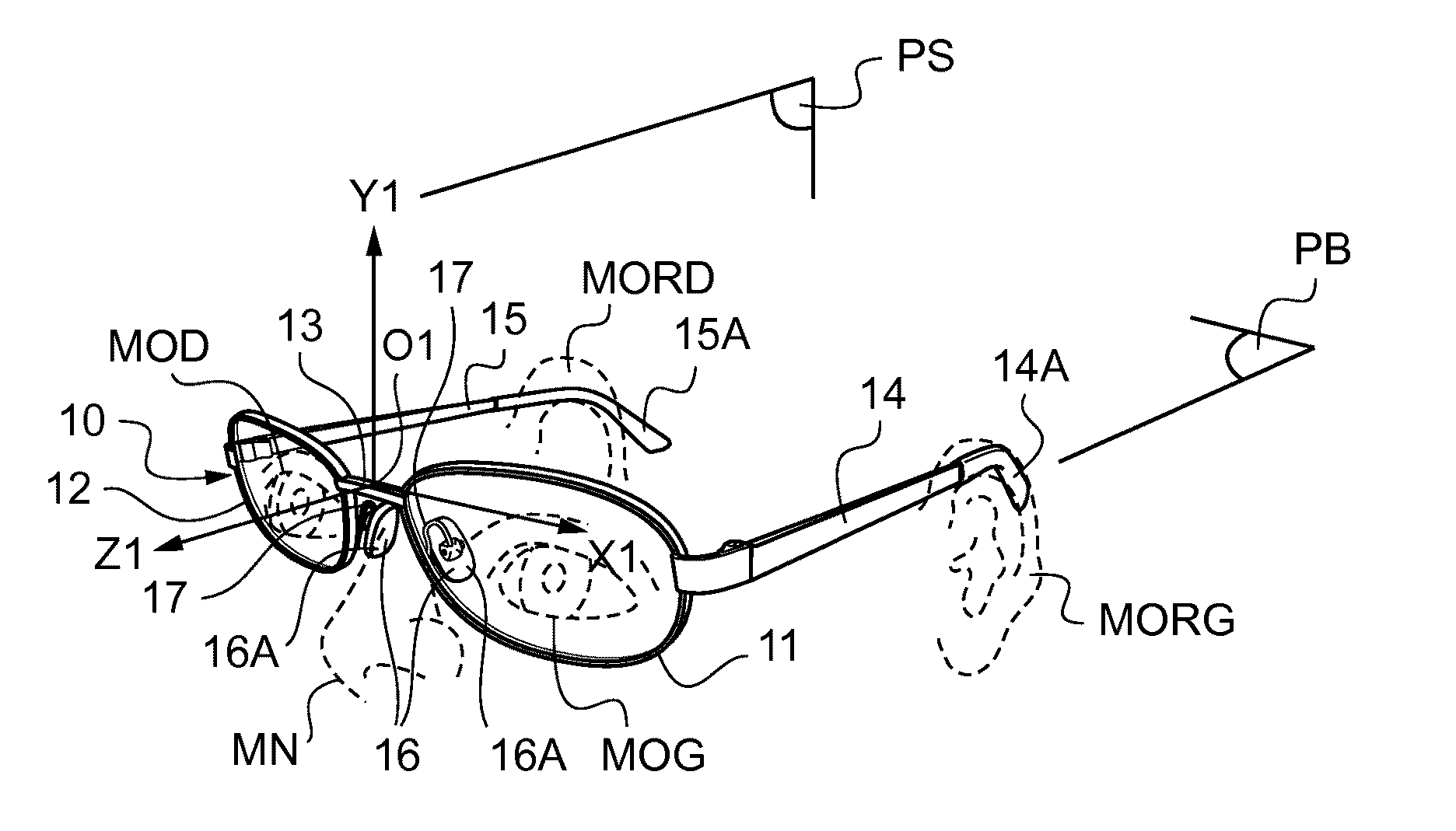 Method for fitting an actual predetermined glasses frame for the use thereof by a given wearer