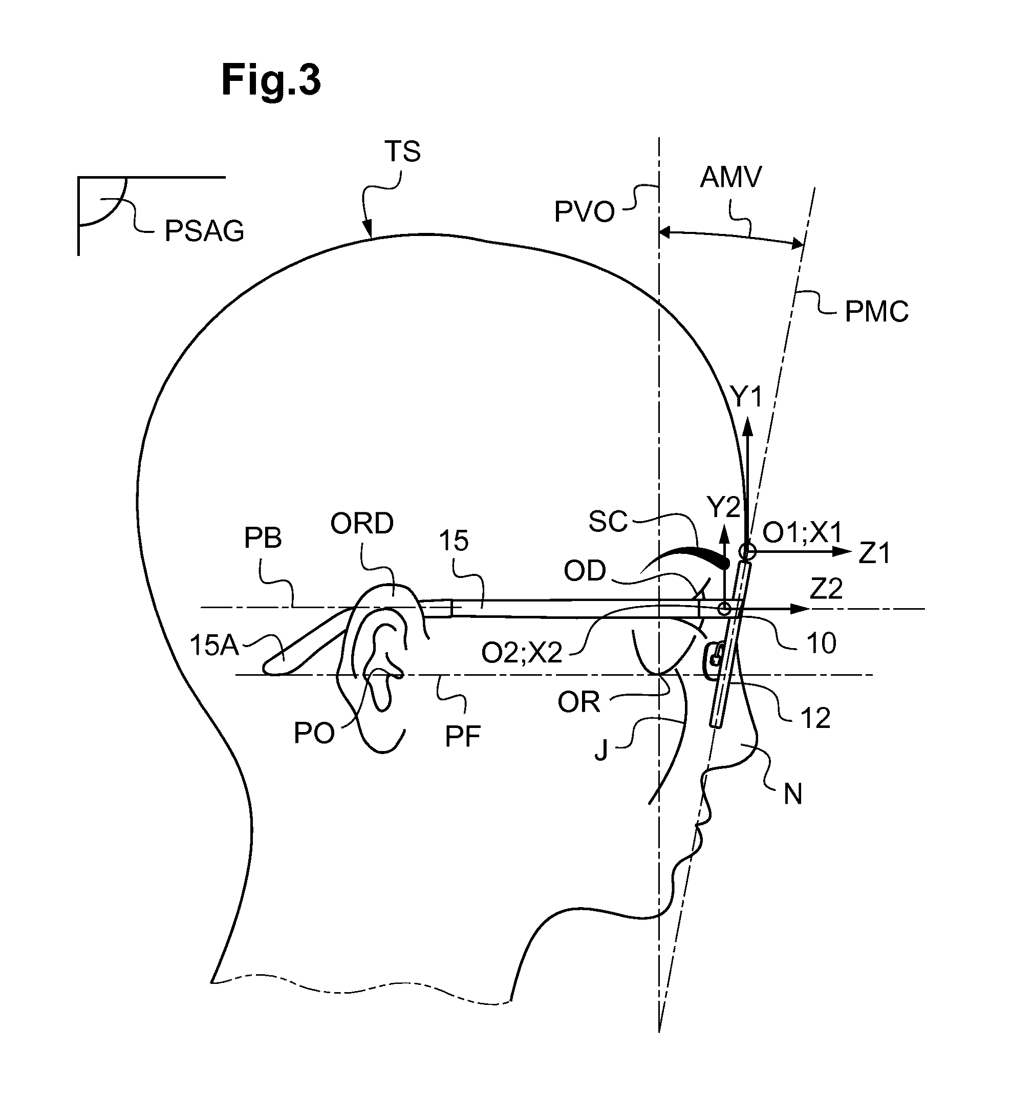 Method for fitting an actual predetermined glasses frame for the use thereof by a given wearer