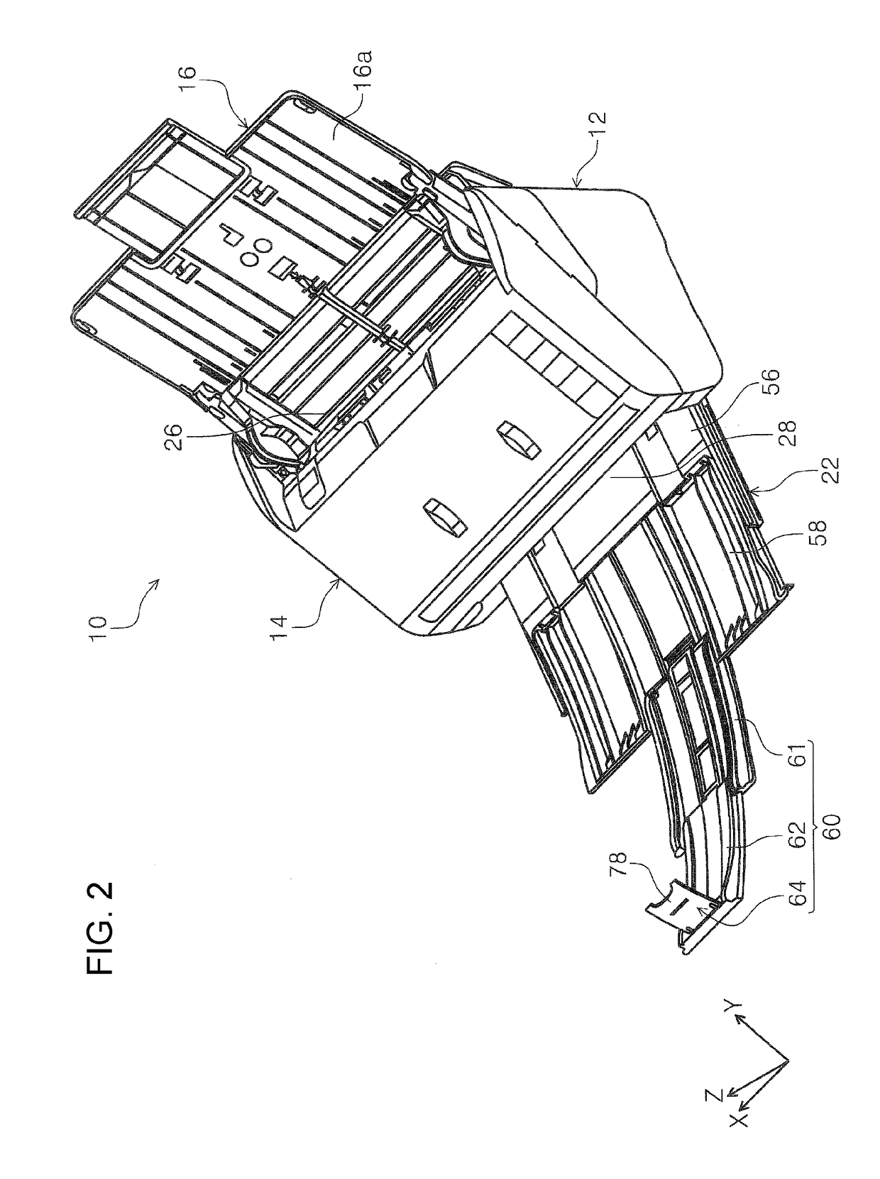 Medium discharging device and image reading apparatus