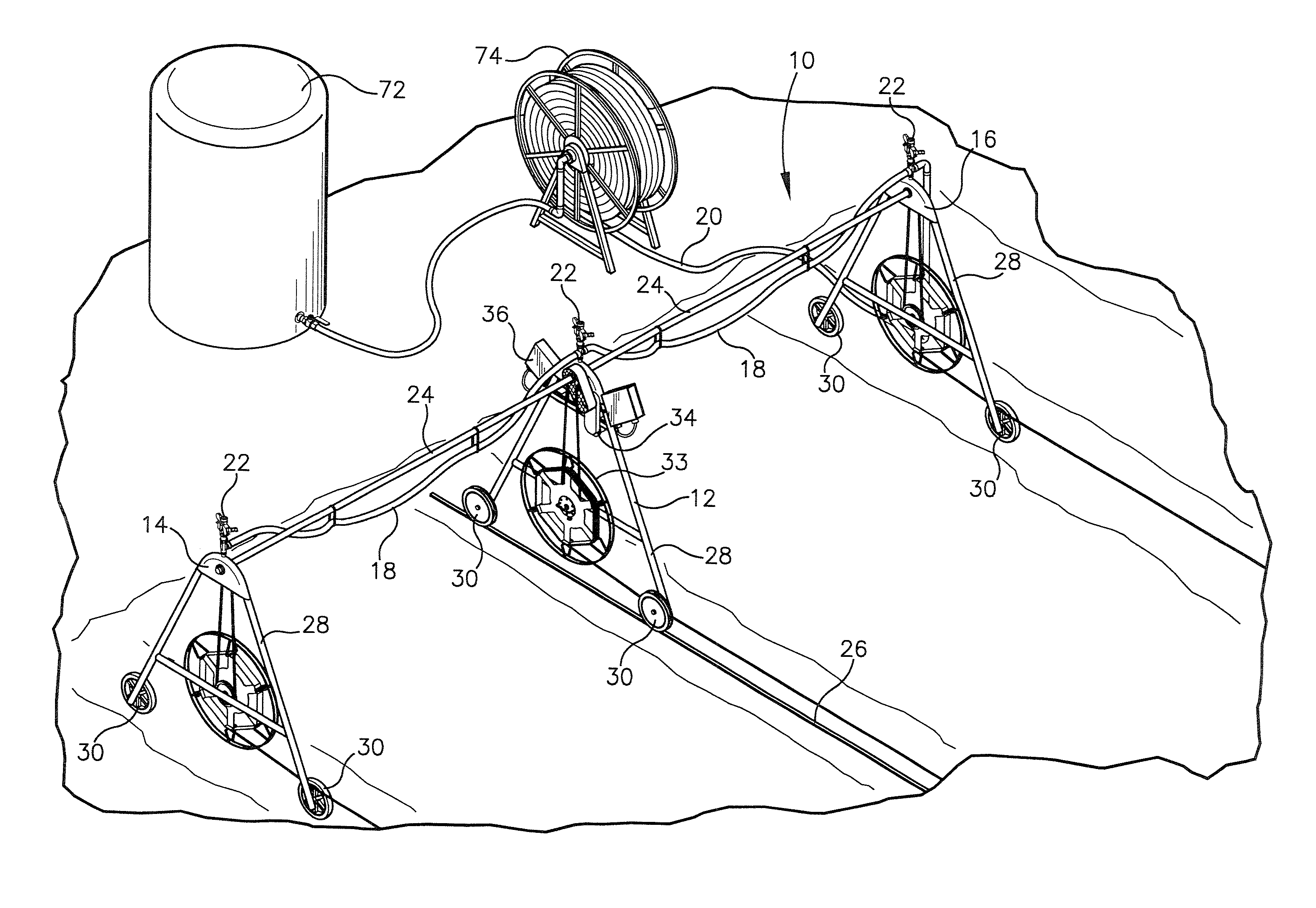 Irrigation system for small fields