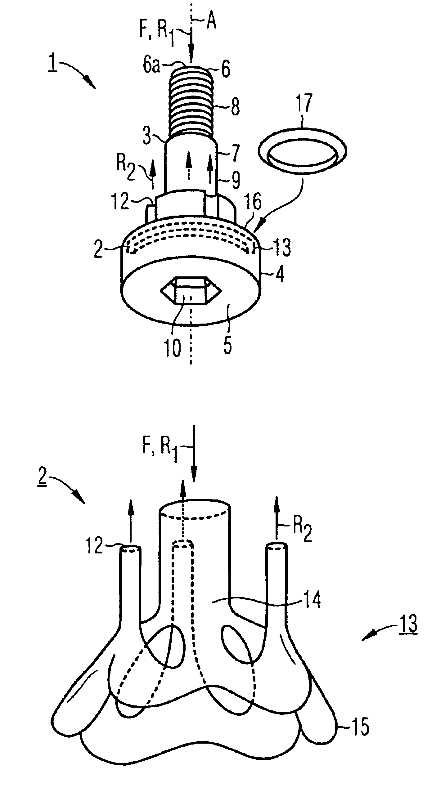 Internally coolable screw