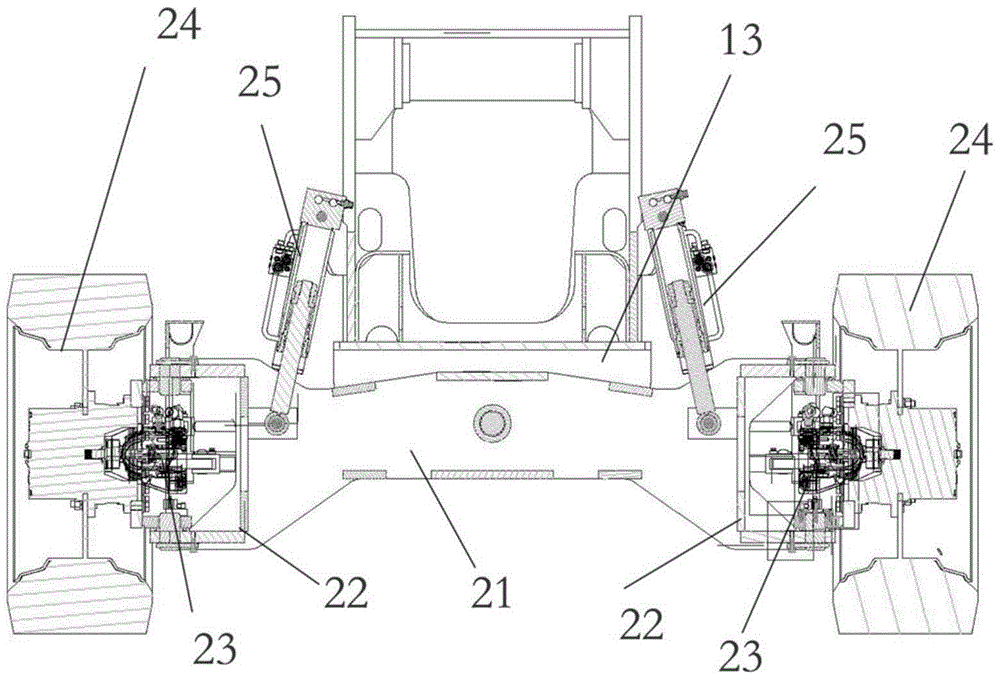 A wheel assembly for an aerial work platform