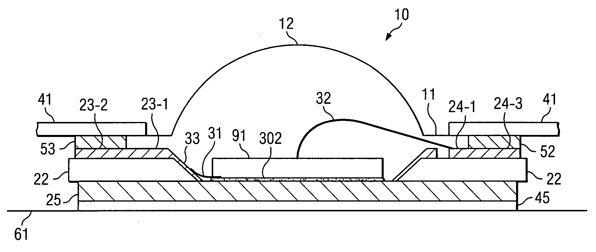 LED mounting having increased heat dissipation