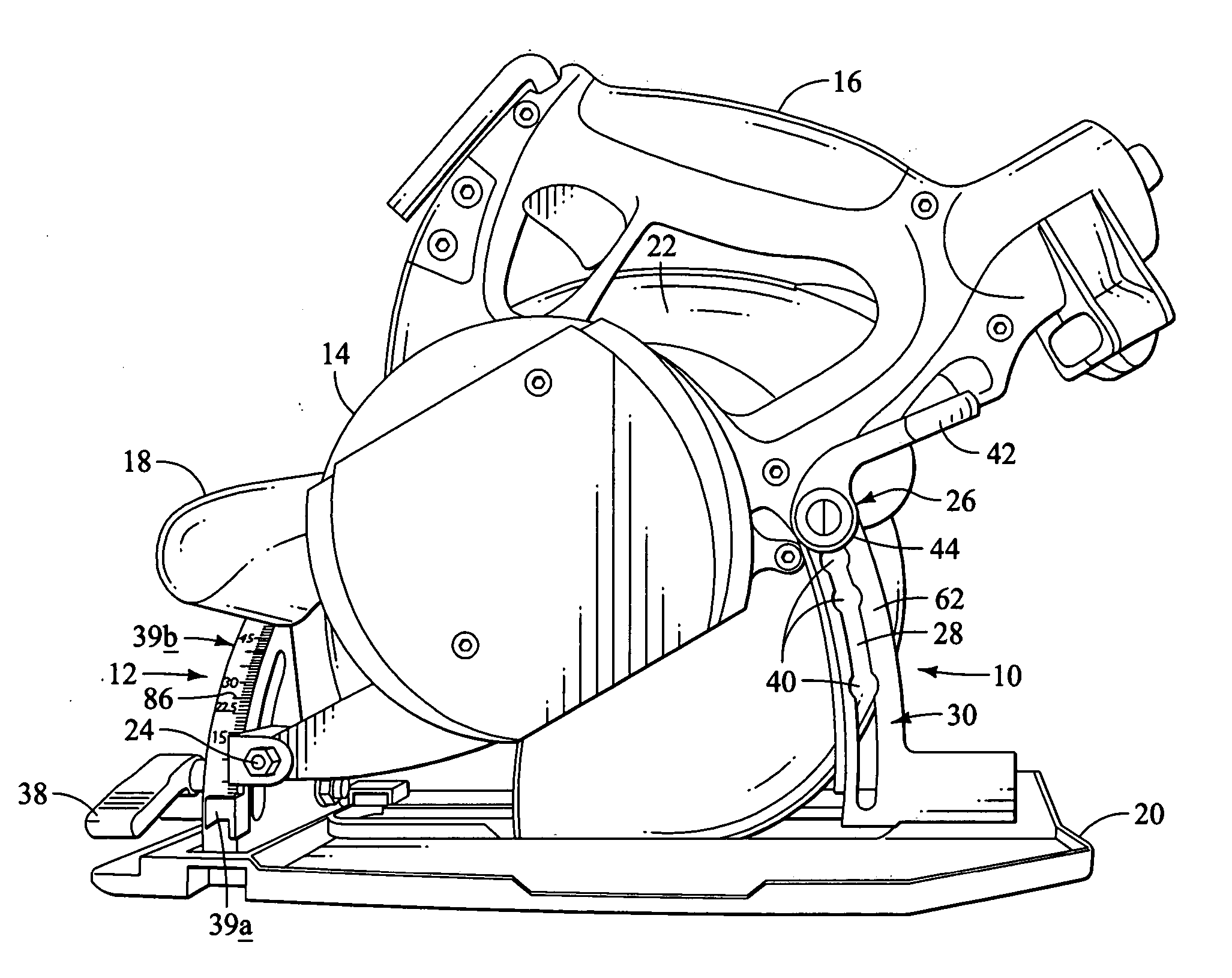 Bevel and depth of cut detent system