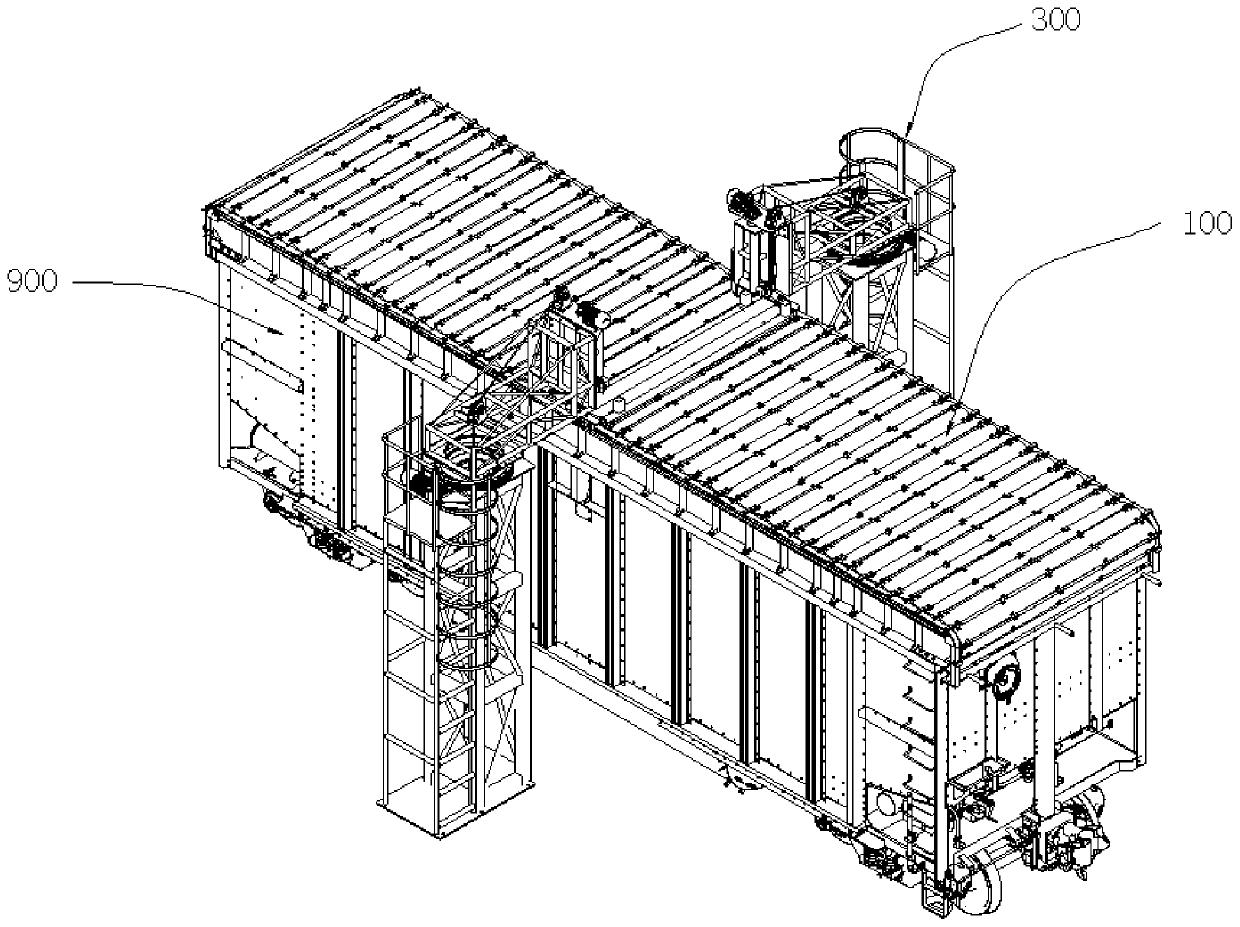 Movable top cover system and railway open wagon