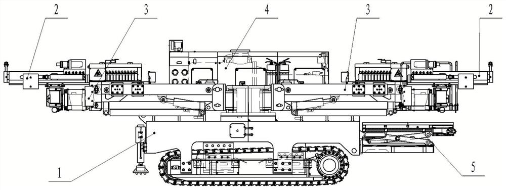 Large-section groove-shaped channel straddle type drill carriage