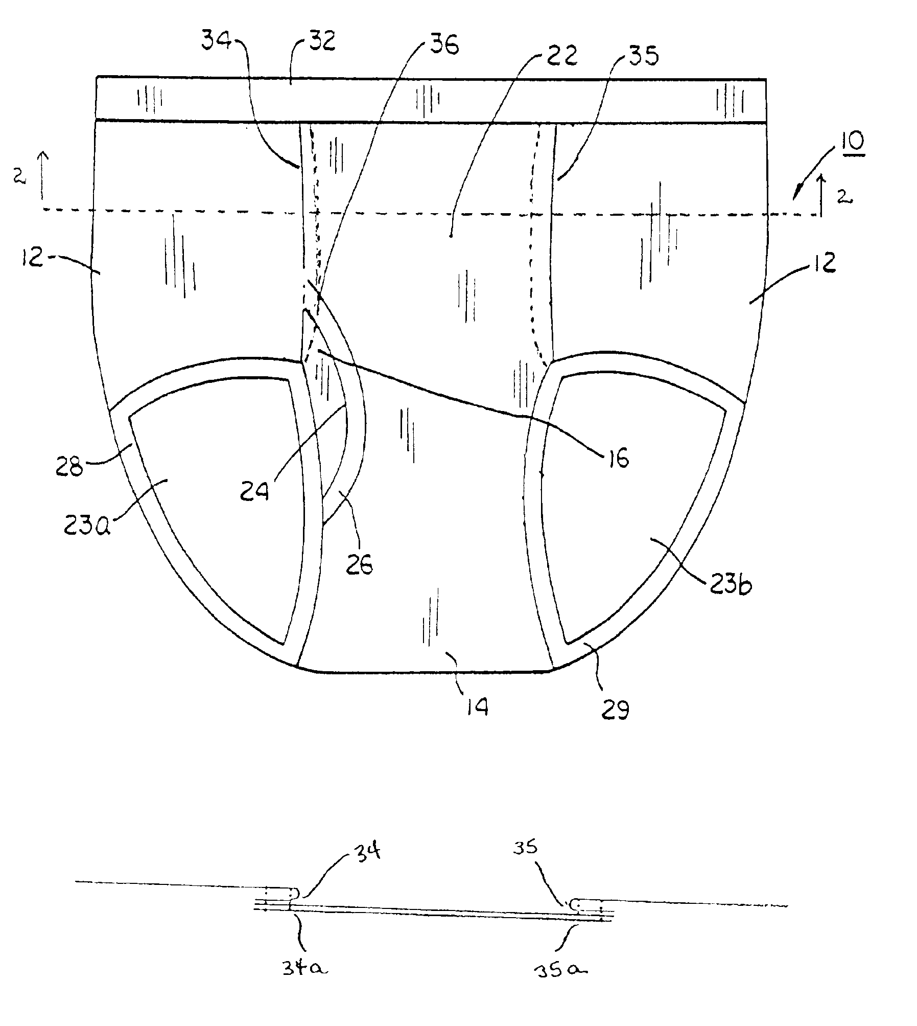 Underwear with trimless seam