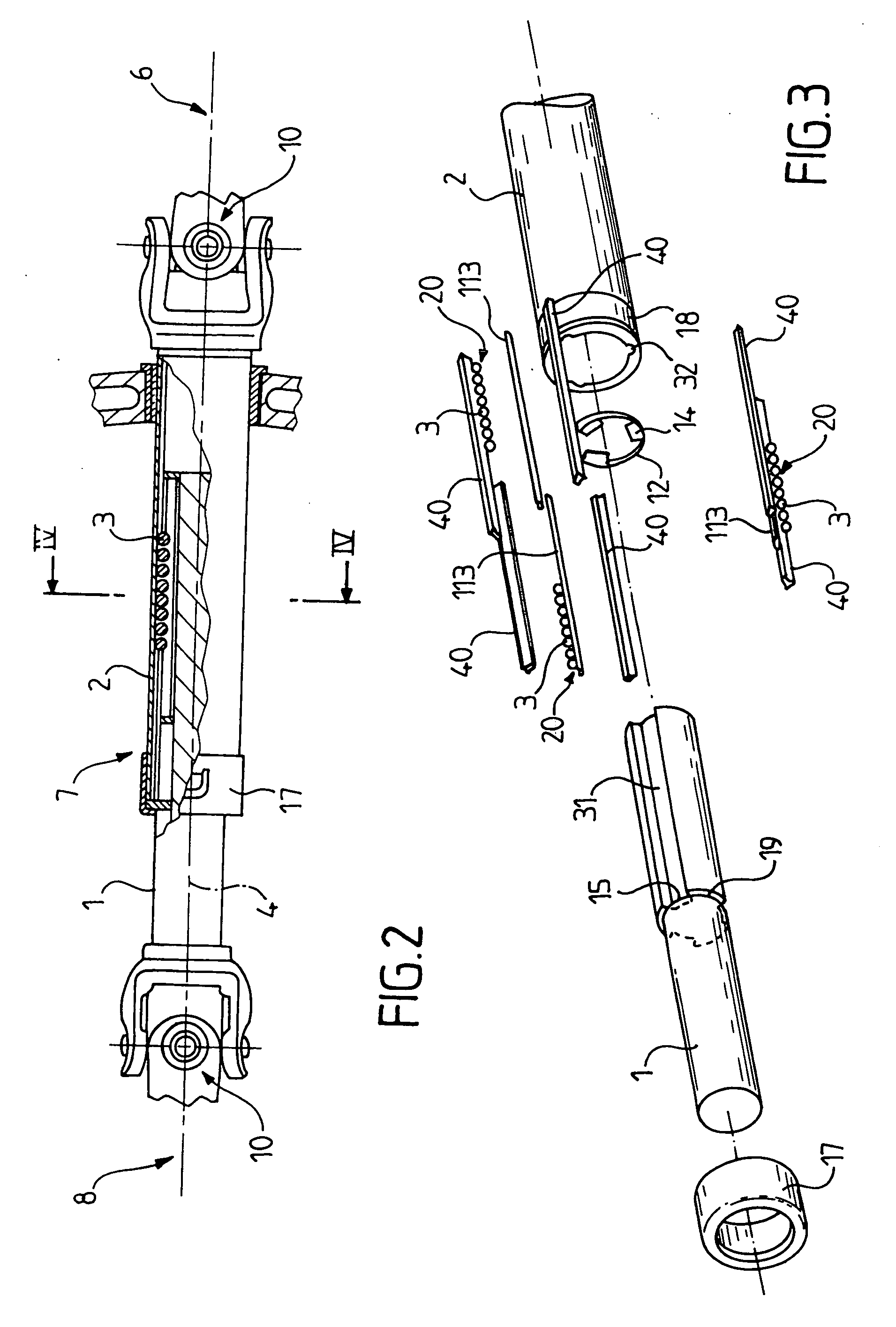 Ball coupling device for keeping two sliding shafts articulated