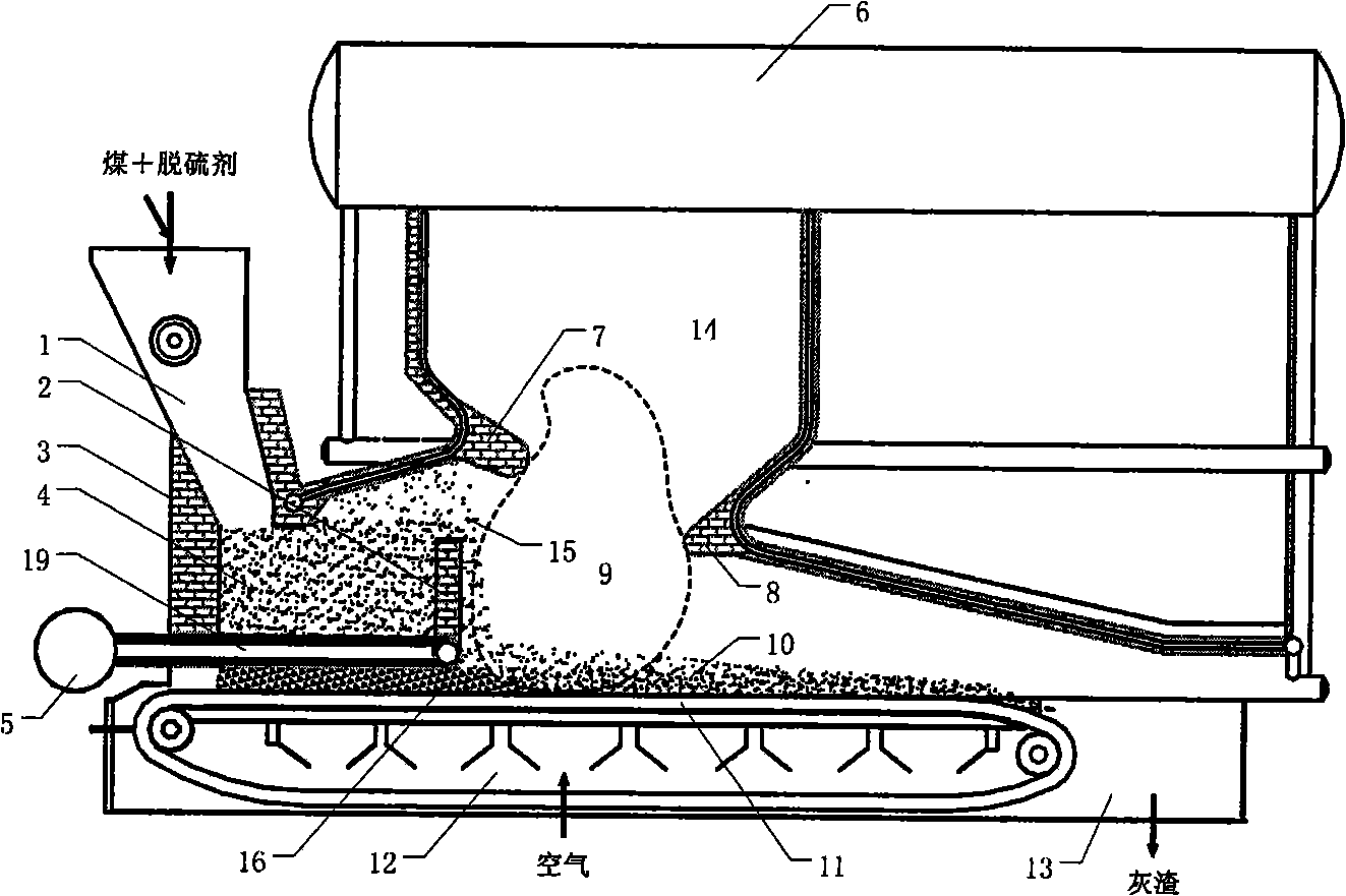 Coal thermal decomposition grate firing apparatus and its combustion method