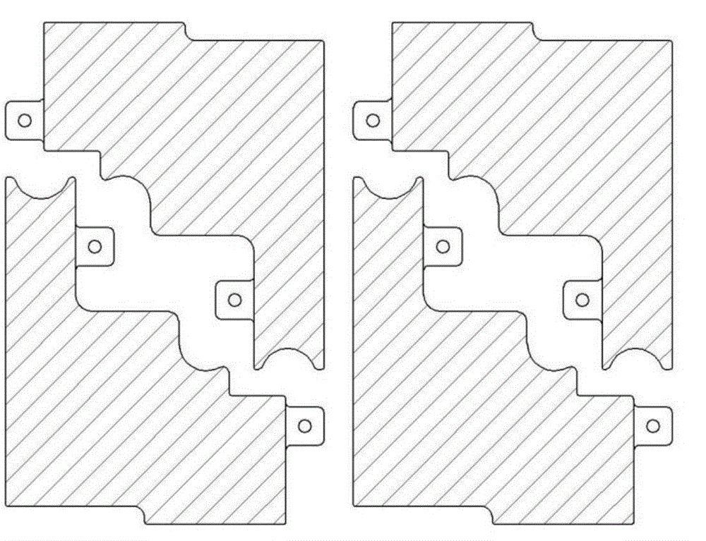 Matching die cutting and half-and-half rotating pasting processing method for conductive adhesive