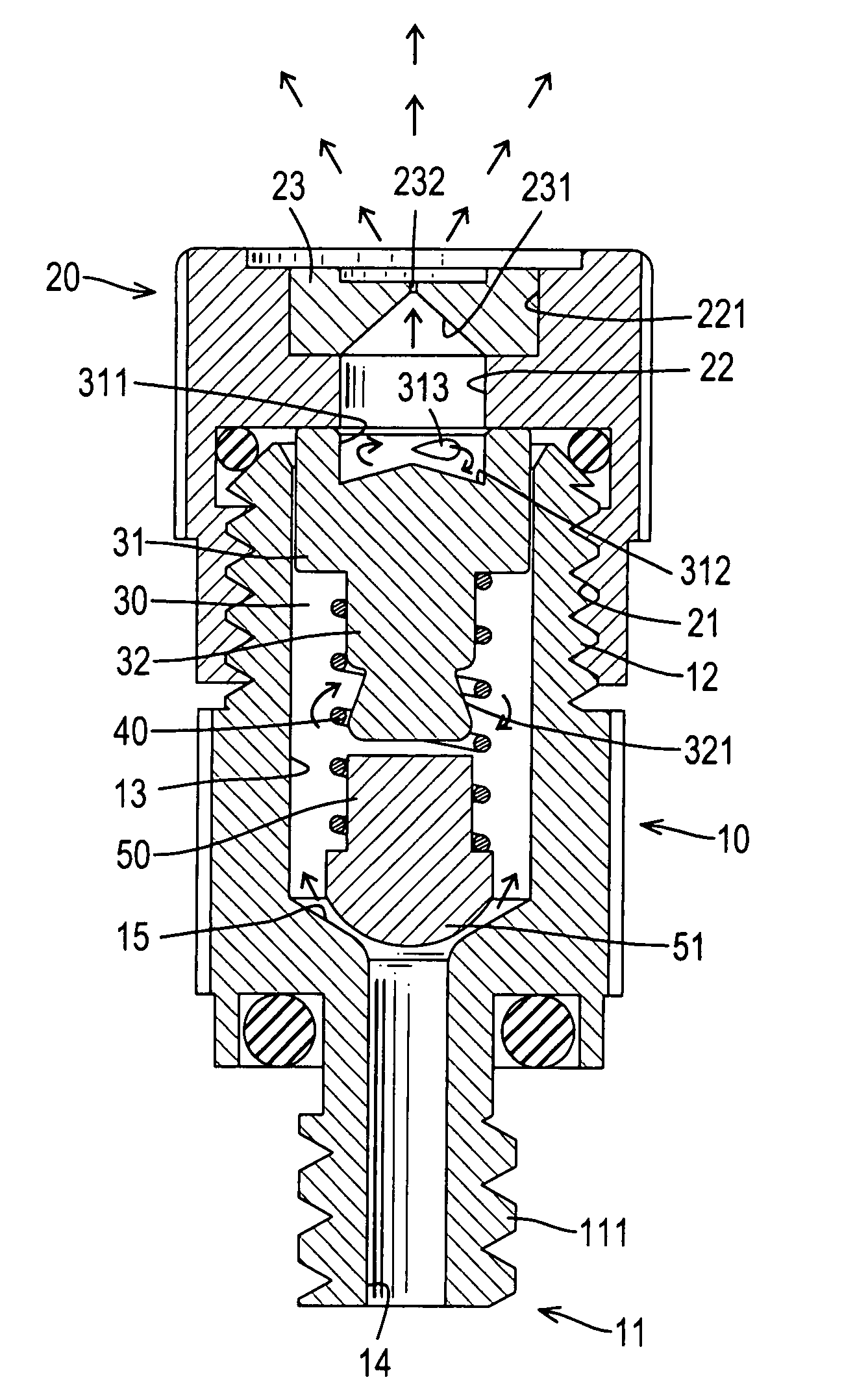 Spraying head assembly