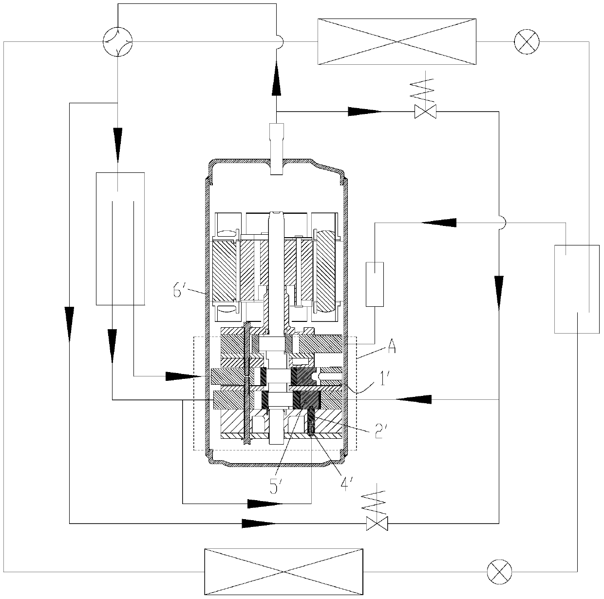 Compressor and refrigeration system with same