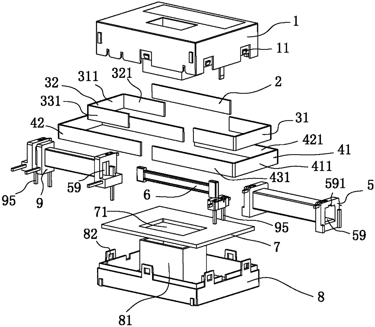 Flux gate current sensor and assembly method thereof