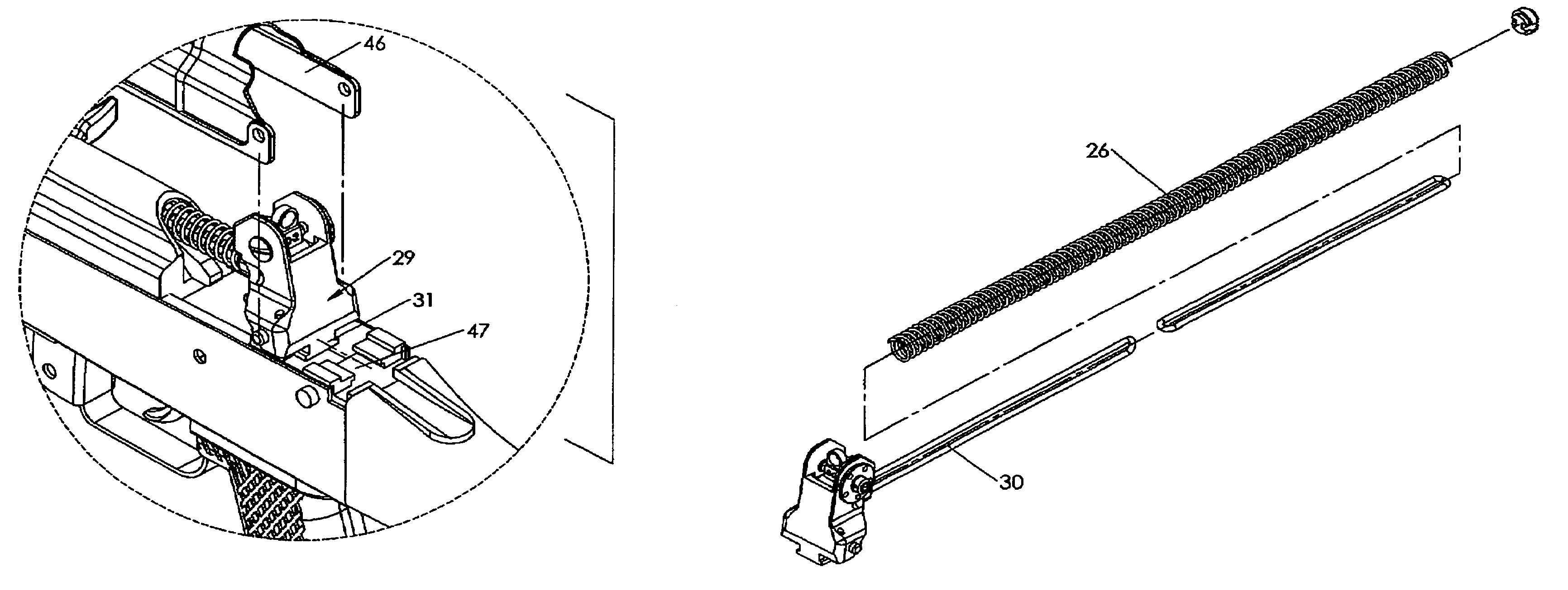 Rear gun sight device for AK47 or similar rifle