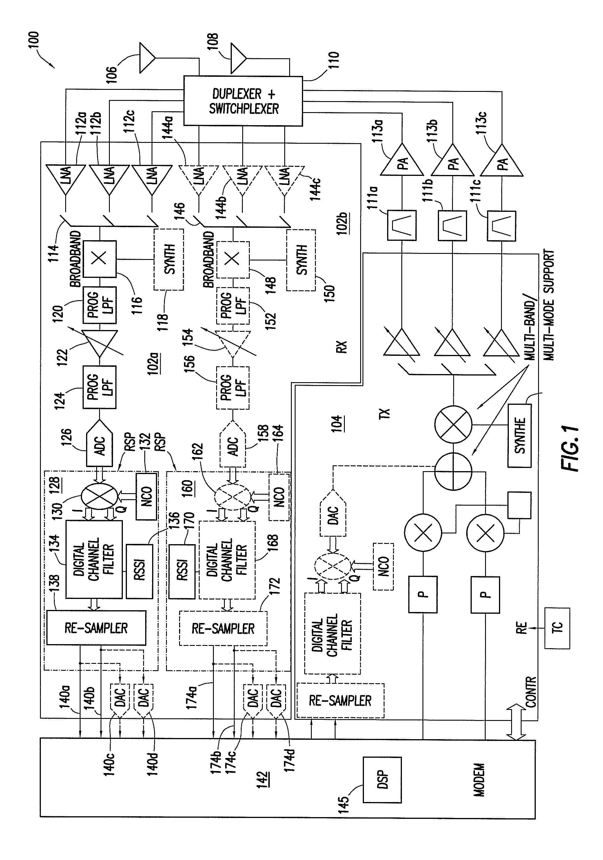 Reconfigurable wireless transceiver