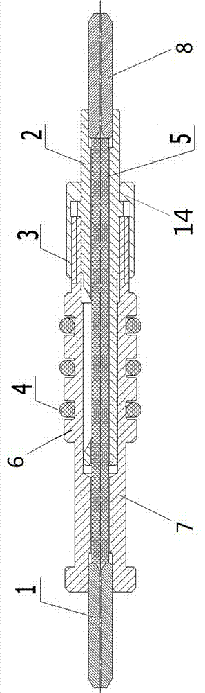 Pin component for optical fiber adaptor connector