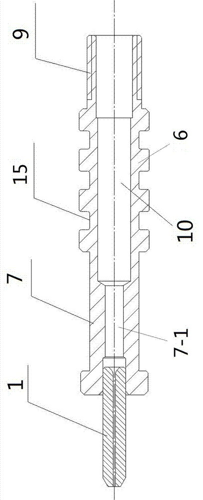 Pin component for optical fiber adaptor connector