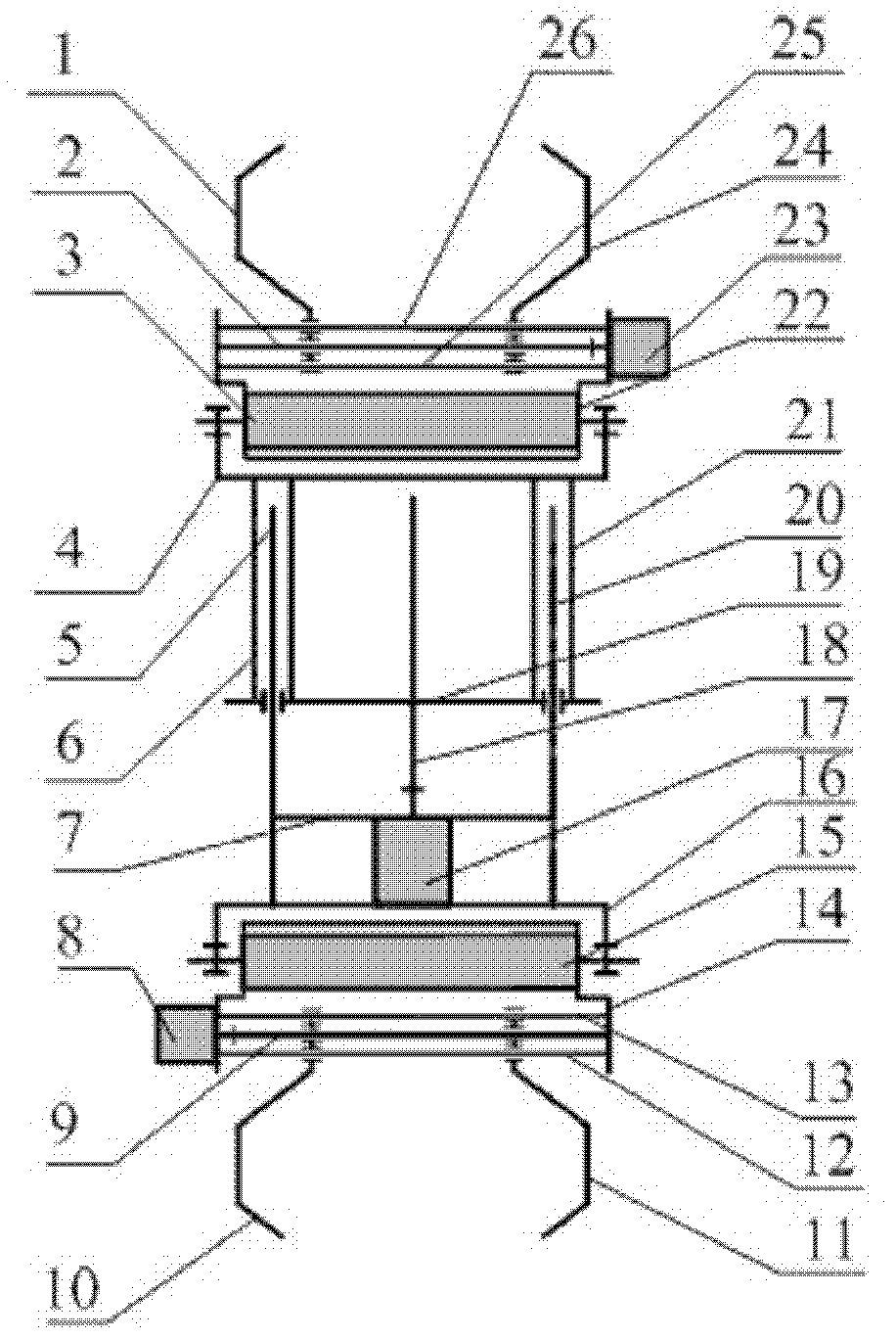 Clamping type integral shrinking and overturning climbing robot