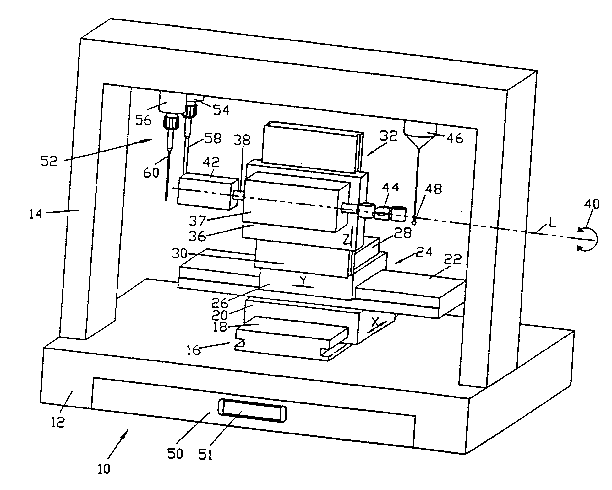 Machine tool for the production of base structures for false teeth