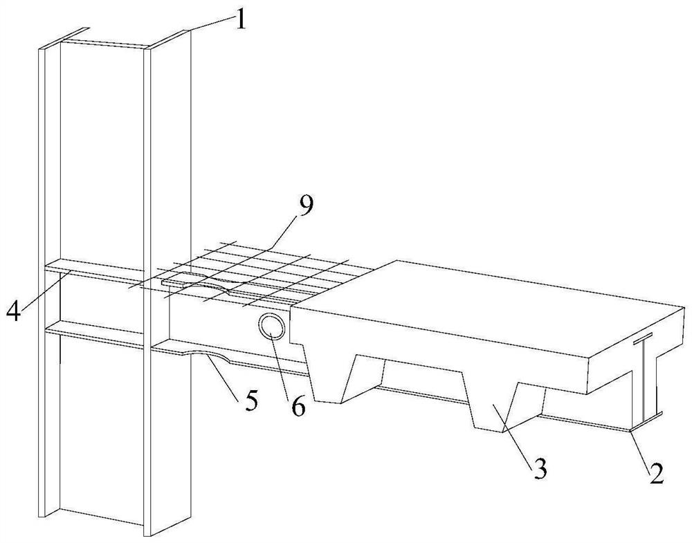 Canine bone-honeycomb type combined flat beam connecting joint