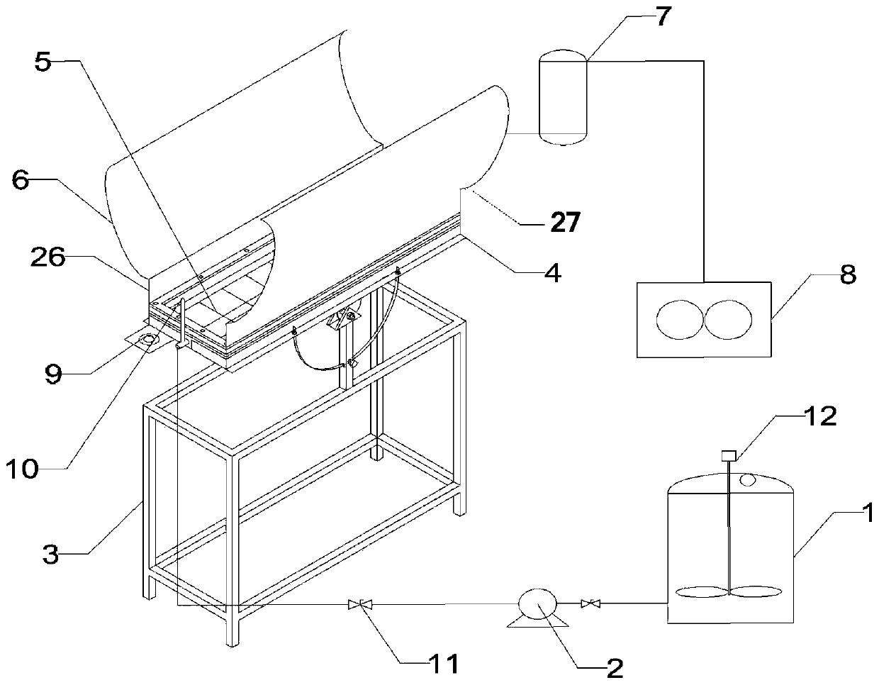 Concentrating fixed-film solar photocatalytic hydrogen production device