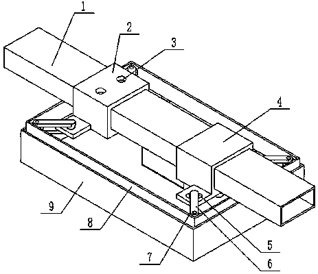 A butt welding expansion device for rectangular tube groups