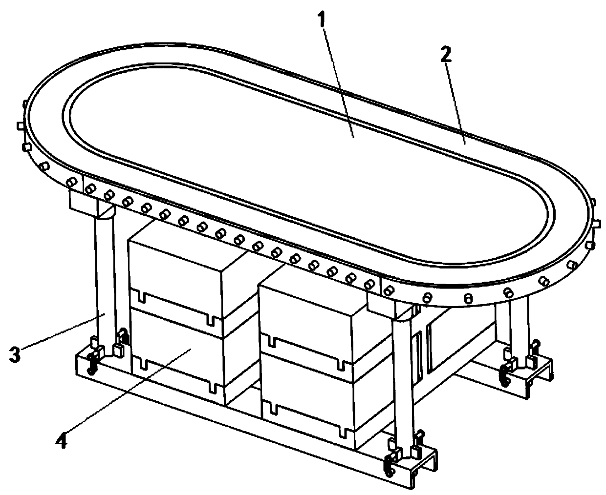 A shock-absorbing and noise-absorbing food delivery device for self-service hot pot